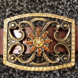 Jeweled Leather Belt